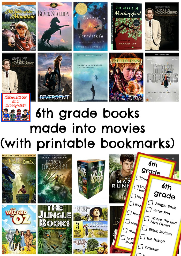 6th grade books made into movies