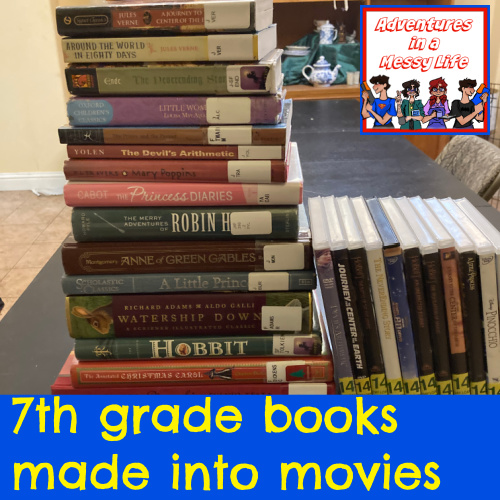7th grade book and a movie reading