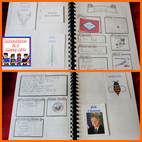 Arkansas notebooking pages for geography