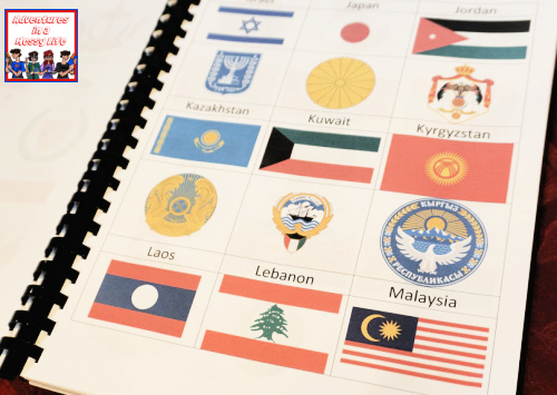 Asia notebooking pages flag pages