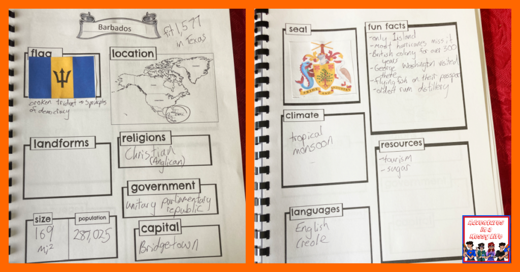 Barbados notebooking pages