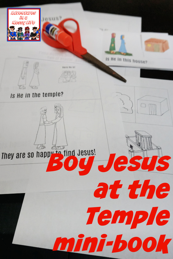 Boy Jesus at the temple minibook for elementary and preschool