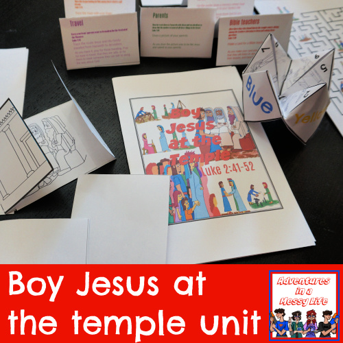 Boy Jesus at the temple unit Bible lesson
