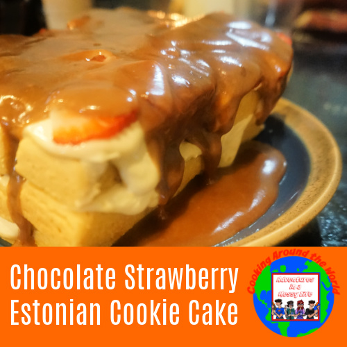 Chocolate strawberry estonian cookie cake recipe dessert Europe