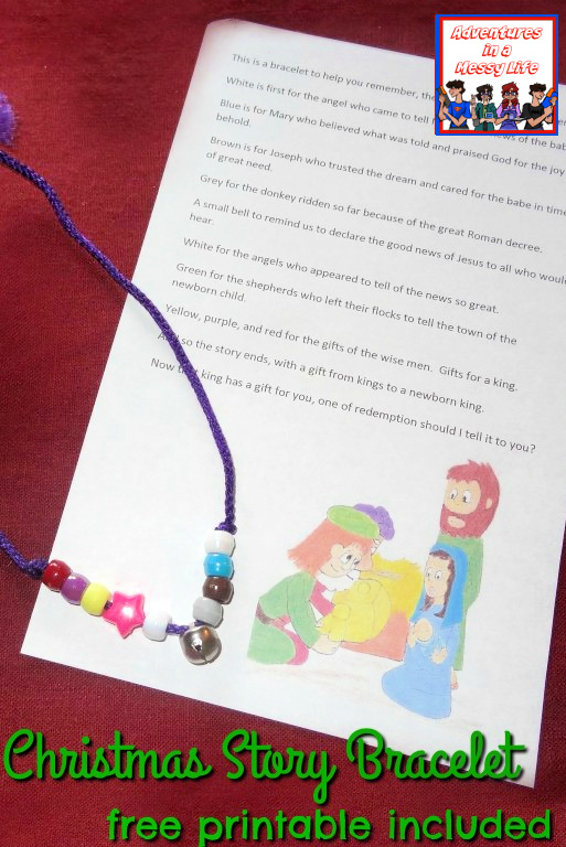 Christmas story bracelet craft for Sunday School