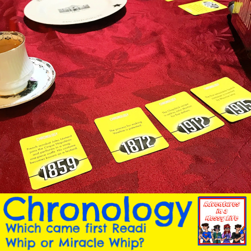 Chronology game play party game card game