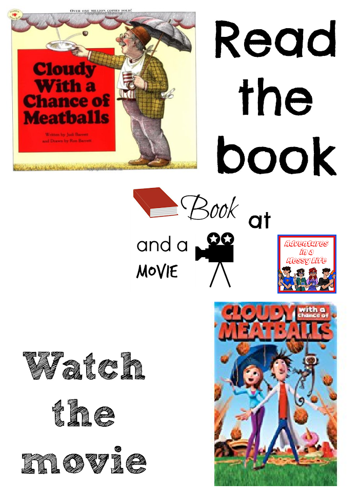 Cloudy with a Chance of Meatballs book and a movie