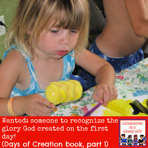 Day 1 Creation Book preschool kinder Bible Genesis