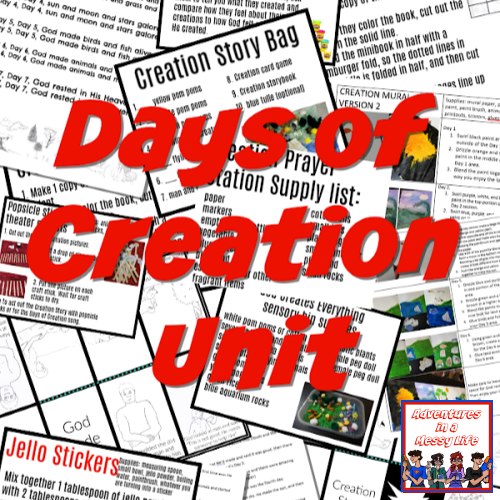 Days of Creaiton Unit for Sunday School or Children's Church