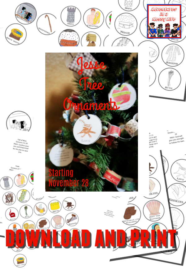 Download and Print Jesse Tree Ornament craft starting November 28