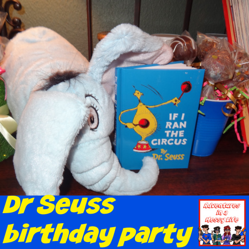 Dr Seuss birthday party reading book and activity