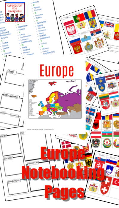 Europe notebooking pages to download and print at home