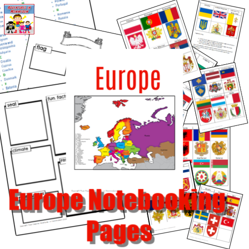 Europe notebooking pages to print for homeschool