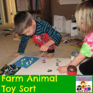Farm animal toy sort for preschool and kindergarten #unitstudy
