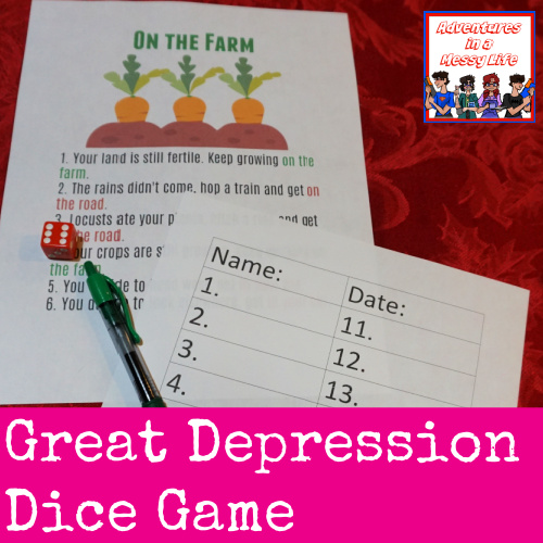 Great Depression dice game US history modern