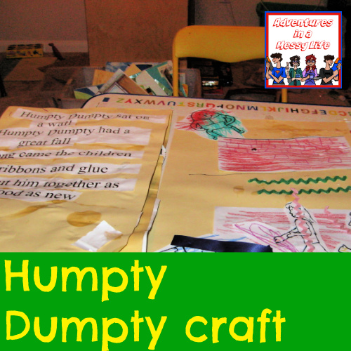 Humpty Dumpty craft nursery rhyme preschool
