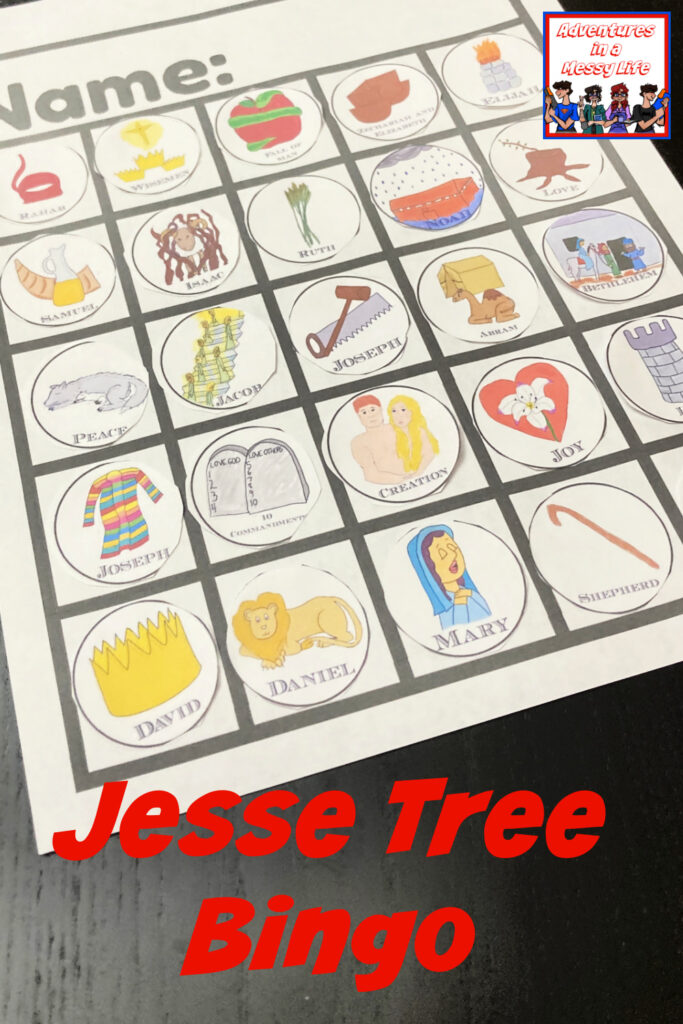 Jesse Tree bingo great for Sunday School or homeschool Bible lesson