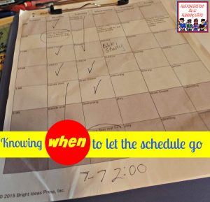 Knowing when to let the schedule go