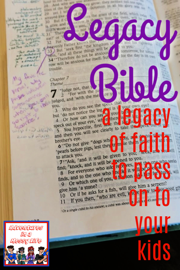 Legacy Bible to encourage your children's faith