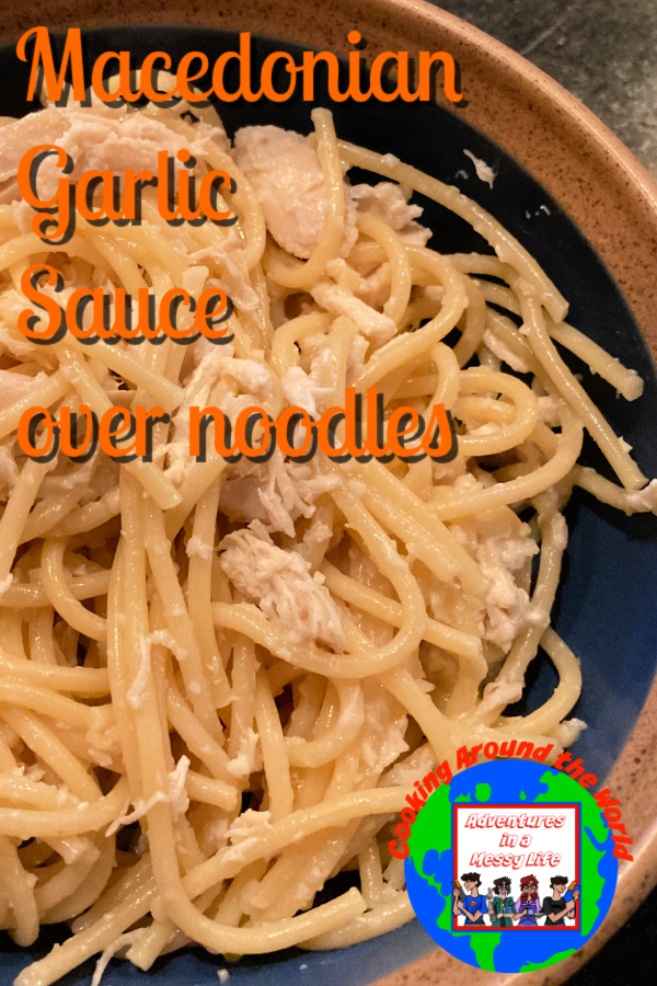 Macedonian garlic sauce over noodles main dish recipe