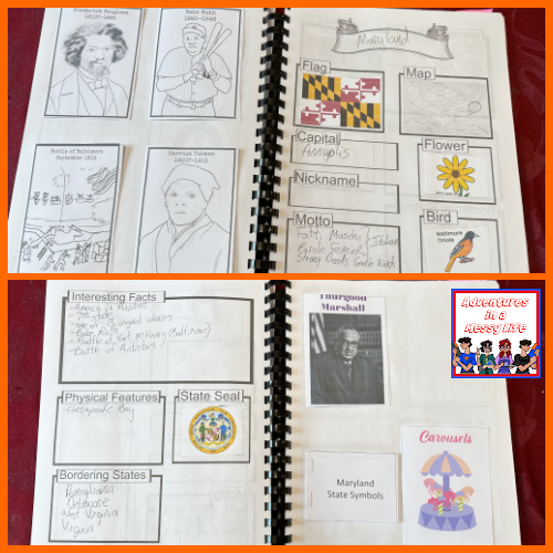 Maryland notebooking pages