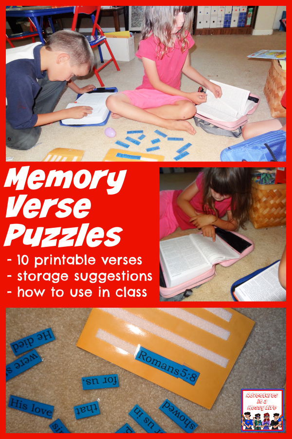 Memory Verse Puzzles for Sunday School and AWANA