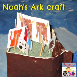 Noah's ark craft using paper boat
