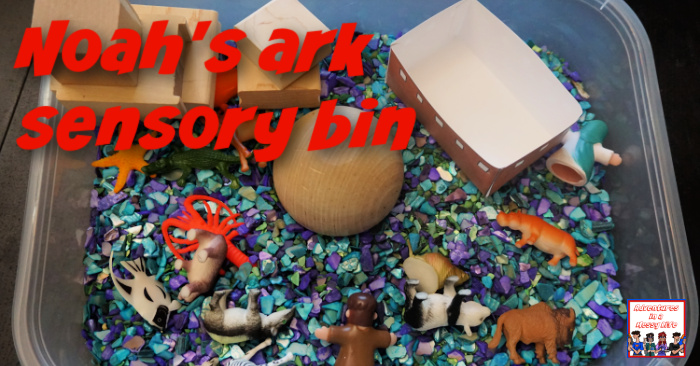 Noah's ark sensory bin