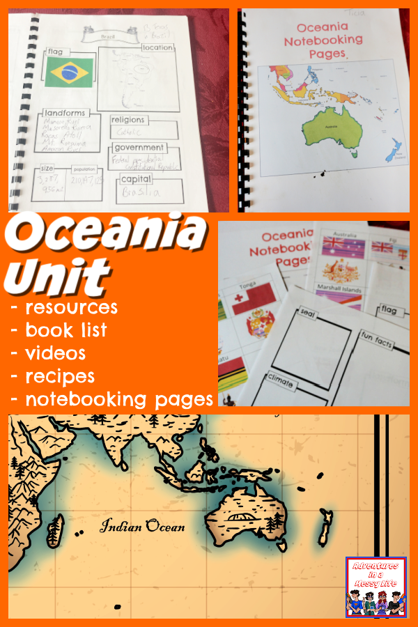 Oceania notebooking pages and unit