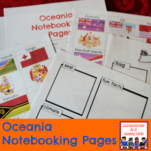 Oceania notebooking pages download and print geography