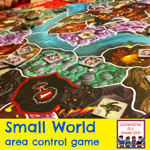 Small World area control worker placement gameschooling