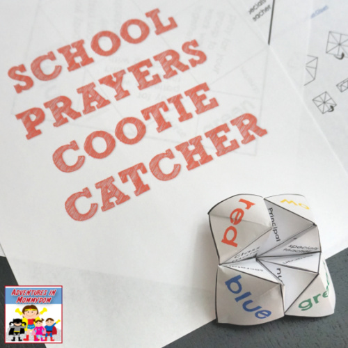 back to school prayers cootie catcher printable