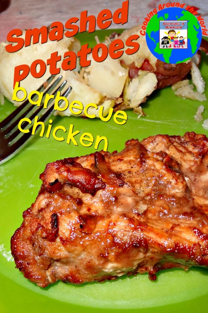 barbecue chicken and smashed potatoes