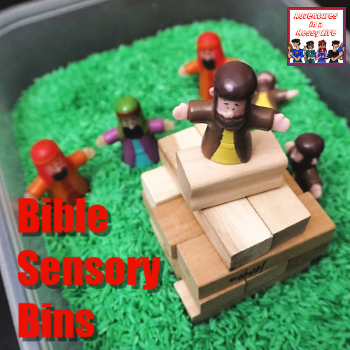 bible sensory bins for homeschool Bible
