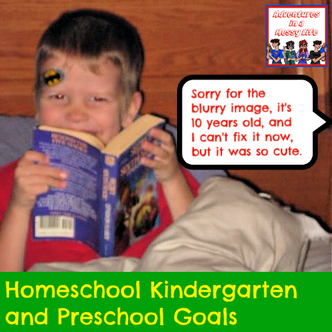 homeschool kindergarten and preschool curriculum goals