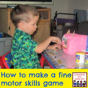 how to make a fine motor skills game to practice transferring
