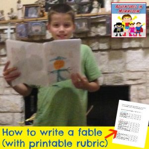 how to write a fable with printable rubric