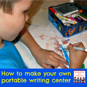 make your own portable writing center for kids
