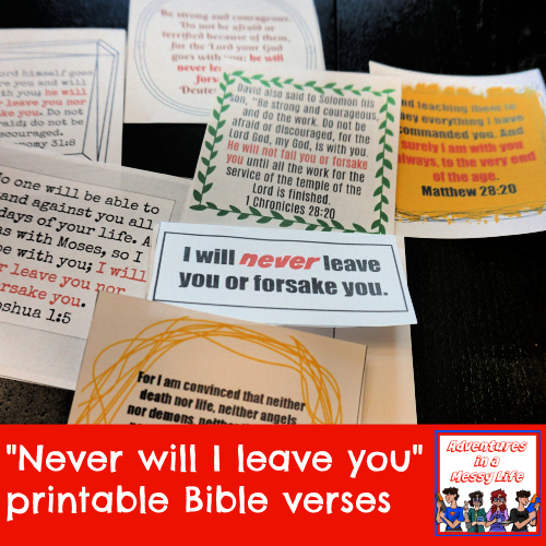never will i leave you printable Bible verses memory verses