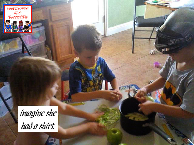 next step in how to make applesauce with preschoolers