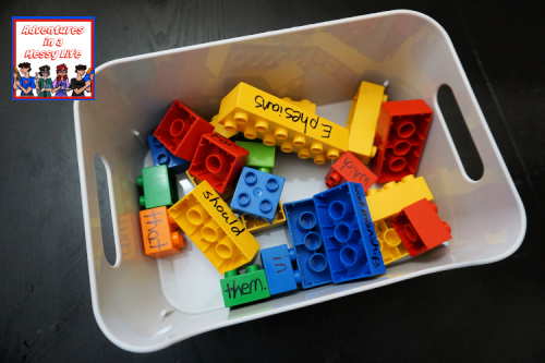 playing with Bible verse LEGOs