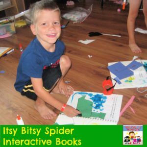playing with itsy bitsy spider interactive book