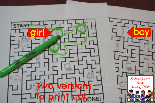 two versions of the back to school maze